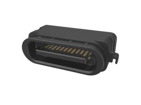 124018392112A Amphenol Communications Solutions Right Angle, Mid Mount, Receptacle Type Type C USB3.2 USB C Connector