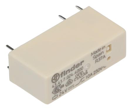 434170244000 Finder PCB Mount, Plug In Relay, 24V dc Coil, 10A Switching Current, SPDT