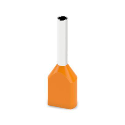 2100015 Phoenix Contact Insulated Ferrule, 8mm Pin Length, 1.5mm Pin Diameter, Orange