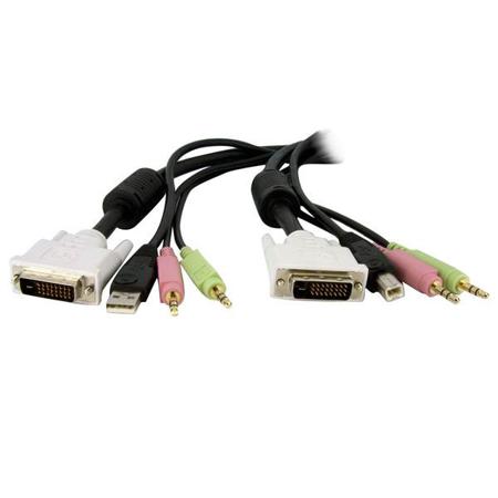 DVID4N1USB6 StarTech.com Male 3.5mm Stereo Jack x 2; DVI-D Dual Link; USB A to Male 3.5mm Stereo Jack x 2; DVI-D Dual Link; USB B