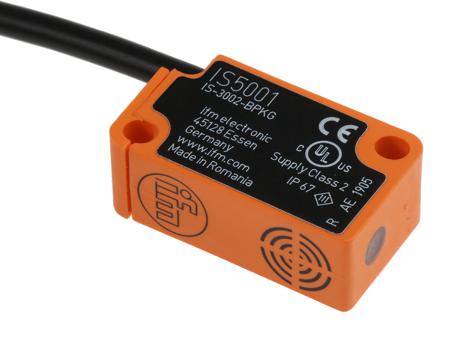 IS5001 ifm electronic Inductive Block Proximity Sensor, 2 mm Detection, PNP NO, 10 → 36 V dc