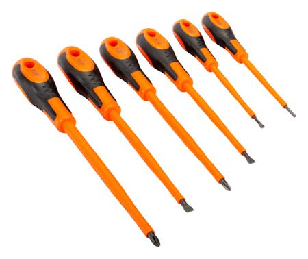 620-6 Bahco Screwdriver Set, 6 Piece - Electrical Slotted; Phillips