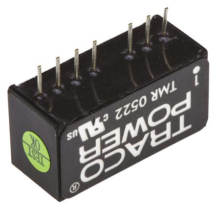 TMR-0522 TRACOPOWER Through Hole 2W Isolated DC-DC Converter, Vin 4.5 → 9 V dc, I/O isolation 1600V dc, Vout ±12V dc