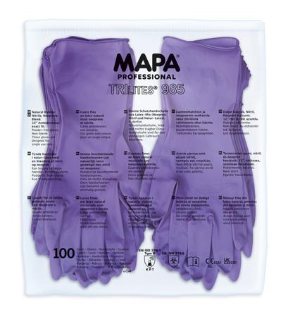 3498502---7 Mapa TRILITES 985 Purple Latex, Neoprene, Nitrile Assembly, Automotive Industry, Construction, Emergency Services Work