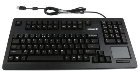 G80-11900LUMEU-2 CHERRY Wired USB Compact, Ergonomic Touchpad Keyboard, QWERTY (US), Black