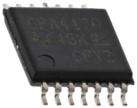 OPA4170AIPW Texas Instruments, Operational Amplifier, 1.2 MHz, 14-Pin 18 V TSSOP