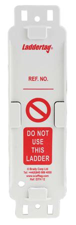 LAD-GB-EITH-L12-A Brady Ladder Tag, Kit Contents 1 Pen, 10 Laddertag Holders, 10 Laddertag Inserts (English)