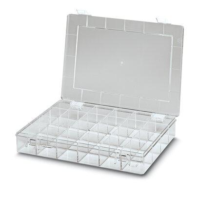 5031524 Phoenix Contact 24 Cell Transparent Polystyrene Compartment Box, 55mm x 335mm x 225mm
