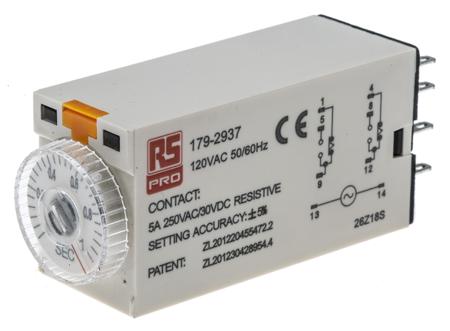 179-2937 Analogue Time Relay. 8 pin DPCO