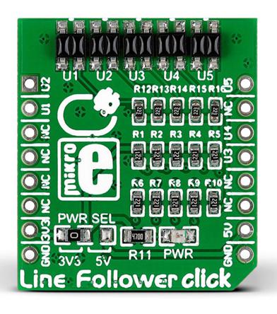 MIKROE-1999 MikroElektronika Line Follower Click MikroBus Click Board for QRE1113