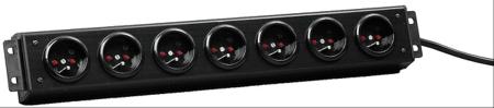 49BP7 CAE Multimedia Connect Schuko 8 Gang Power Distribution Unit, 2m Cable, 16A, 250 V ac