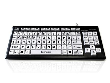 KYB-MON2BLK-UCGR Ceratech  Wired USB Vision Impairment Keyboard, QWERTZ (German), White