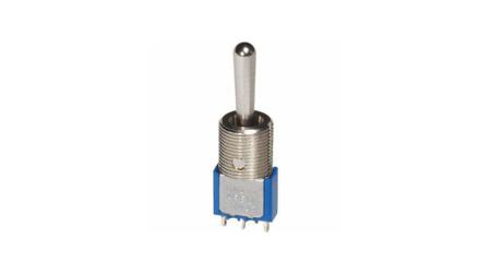 5637MAB APEM Toggle Switch, Panel Mount, Momentary-Off-Momentary, 1P, Solder Lug Terminal, 125V ac