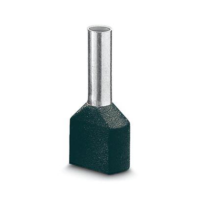 3201534 Phoenix Contact Insulated Ferrule, 10mm Pin Length, 2.3mm Pin Diameter, Black