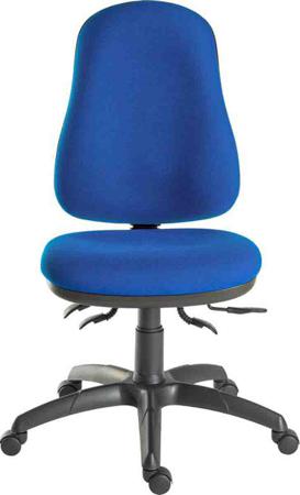 197-0399 RS PRO Blue Fabric Typist Chair, 150kg Weight Capacity