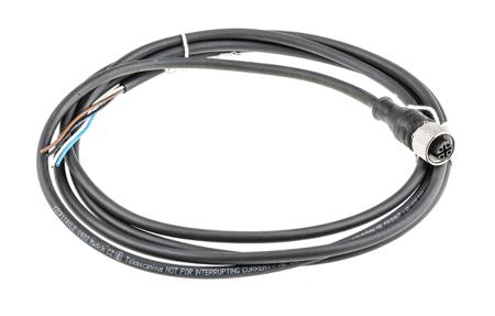 XZCP1141L2 Telemecanique Sensors Female 4 way M12 to Unterminated Free End Sensor Actuator Cable, 2 m