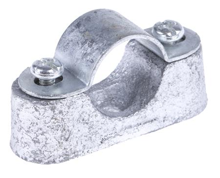 606-002 RS Pro Cable Clip Natural Screw Galvanised Steel Saddle Clamp, 20mm Max. Bundle