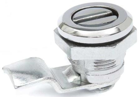 188-877 RS PRO Silver Zinc Plated Steel Camlock, 14mm Panel-to-Tongue, 22 x 14mm Cutout, Slotted Head Unlock