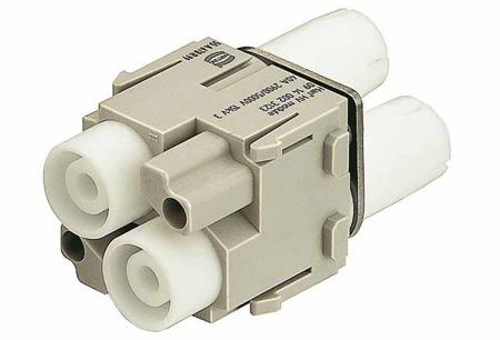 09140023123 HARTING Heavy Duty Power Connector Module, 40A, Female, Han-Modular Series, 2 Contacts