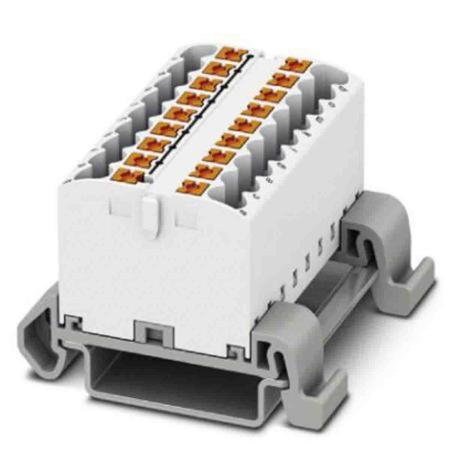 3273188 Phoenix Contact Distribution Block, 18 Way, 4mm², 24A, 690 V, White
