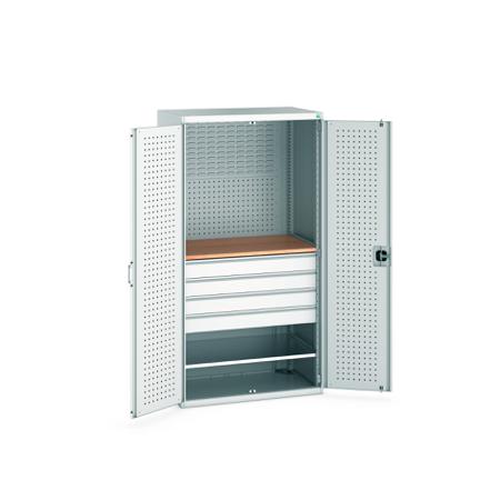 40021160-16V Bott 2 Door, 4 Drawer Sheet Steel Floor Standing Cupboard, 1050 X 650 X 2000mm