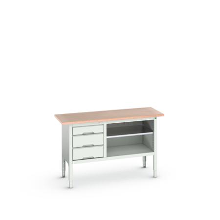 16923012.16 Bott Steel Workbench, 75kg Max Load, Adjustable Height, 930mm x 600mm x 1500mm