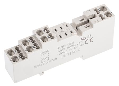 P2RF-08-S Omron G2R 8 Pin 250V ac DIN Rail Relay Socket, for use with G2R-2-S Series