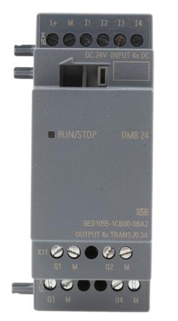 6ED1055-1CB00-0BA2 Siemens LOGO! Series I/O module for Use with LOGO! 8, LOGO! 8.2, 24 V dc Supply, Digital Output, 4-Input, Digital Input