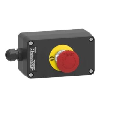 XAWG178EX Schneider Electric Harmony Series Push to Make Emergency Stop Push Button, 40mm Cutout, 1 NC + 1 NC, IP65