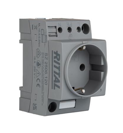 2506120 Rittal Grey Plug Socket, 16A