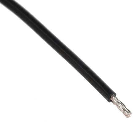 5855/7 BK005 Alpha Wire Hook-up Wire TEFLON Series Black 0.35 mm² Hook Up Wire, 22 AWG, 7/0.25 mm, 30m, PTFE Insulation,