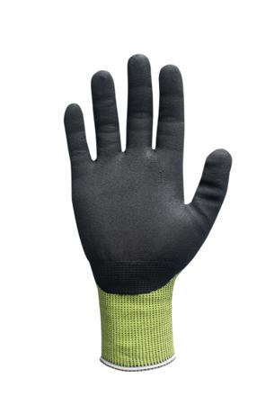 TG5545-08-PK Traffi Green Elastane, HPPE, Polyester, Steel Impact Protection Arm Protector, Size 8, Medium, Nitrile Coating