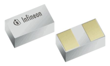 ESD200B1CSP0201XTSA1 Infineon , Bi-Directional TVS Diode, 45W, 2-Pin WLL-2-1
