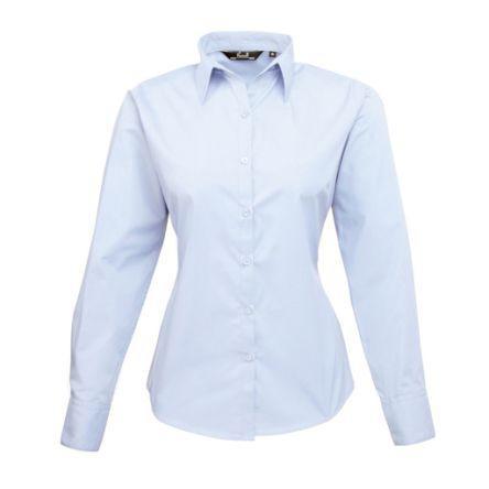 137-0601 RS Pro Blue Women's Cotton, Polyester Long Sleeved Blouse, UK- 8, EUR- 34
