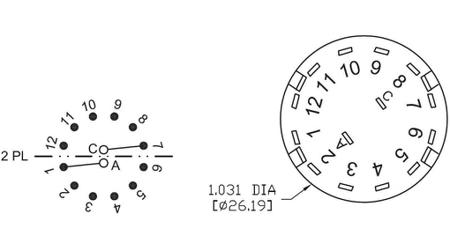 RND-210-00068 RND 30° Rotary Switch Wafer 6-Position