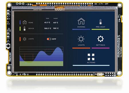 MIKROE-6162 MikroElektronika  TFT LCD Module / Touch Screen, 5in, 800 x 480pixels