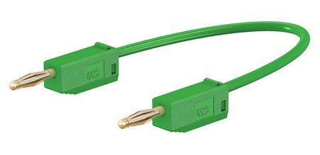 28.0039-030-25 Staubli 2 mm Connector Test Lead, 10A, 30 V ac, 60V dc, Green, 300mm Lead Length
