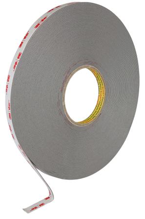 7000072408 3M 4941, 700007 Grey Foam Tape, 12mm x 33m, 1.1mm Thick