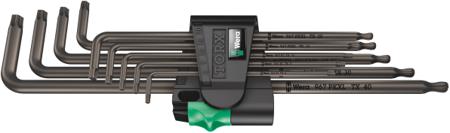 05024460001 Wera 9-Piece Torx Key Set, L Shape, Long Arm