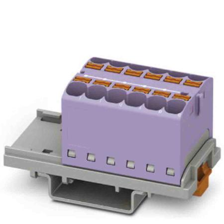 3273564 Phoenix Contact Distribution Block, 12 Way, 0.2 → 6mm², 32A, 800 V, Violet