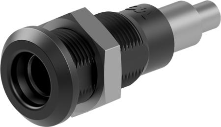 64-3042-21 Staubli Black Socket Test Socket, Solder Termination, 25A, 30V ac, Nickel Plating