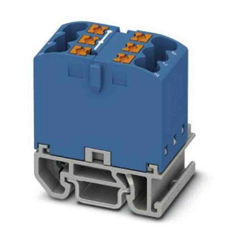 3274102 Phoenix Contact Distribution Block, 6 Way, 4mm², 24A, 690 V, Blue