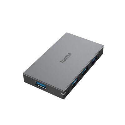 200115 Hama 4 Port USB 3.0 USB A  Hub, USB Powered, 8.6 x 4.9 x 1.2cm