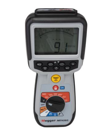 1004-739 Megger MIT420 2 Insulation Tester, 10V Min, 1000V Max, 200GΩ Max, CAT IV - UKAS Calibration