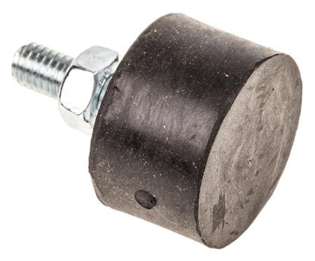 2515VE18-60 FIBET Cylindrical M6 Zinc Plated Steel Anti Vibration Feet  79.2kg Compression Load ,25mm dia. Natural Rubber