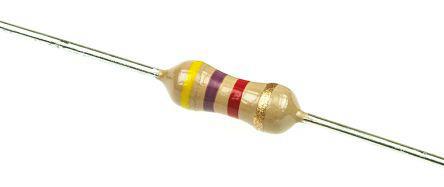 CFR25J4K7 TE Connectivity CFR25 Series Axial Carbon Film Resistor 4.7kΩ ±5% 0.33W -1200 → 0ppm/°C