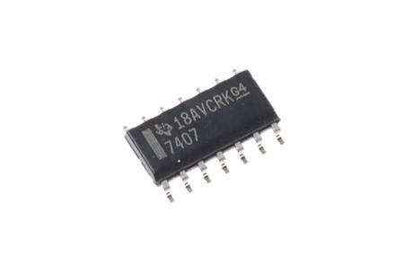 SN7407D Texas Instruments  Hex-Channel Buffer & Line Driver, Open Collector, 14-Pin SOIC