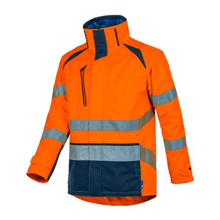 PARKALGH01OM2L T2S PARKALGH01 Orange/Navy Unisex Hi Vis Parka, XXL