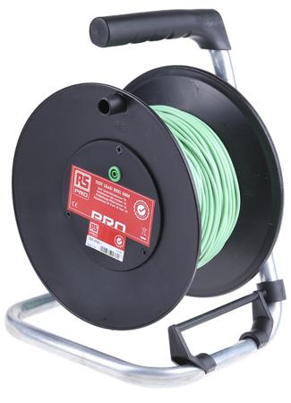 125-3742 RS Pro Green Test Lead Extension Reel, 50m Cable Length