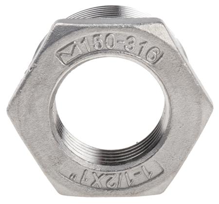 499-3619 RS Pro Stainless Steel Hexagon Bush 1-1/2in R(T) Male x 1in G(P) Female 1.18in